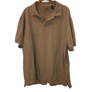 GAP classic SPRING khaki pique cotton POLO shirt L
